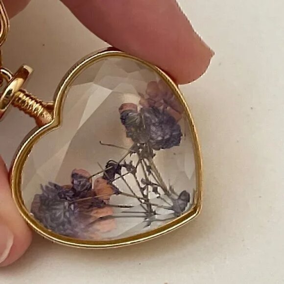 Set of 2 Keychains Amethyst Chips & Lavender Dried Flowers - Picture 7 of 12